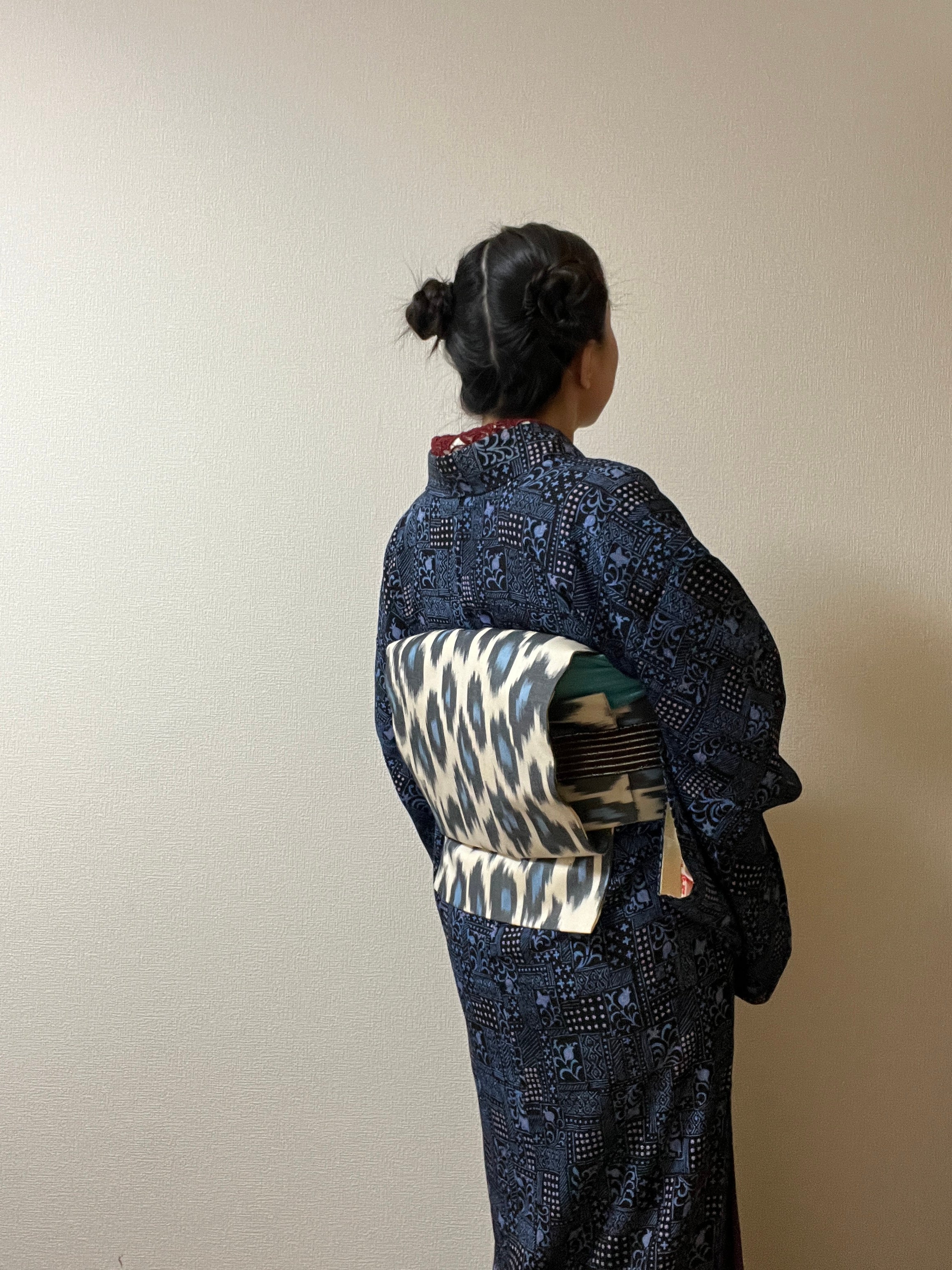 美品　全通 九寸名古屋帯　352 31.5 リサイクル名古屋帯 九寸名古屋帯 刺繍 汕頭刺? 絞り新古品 舞台