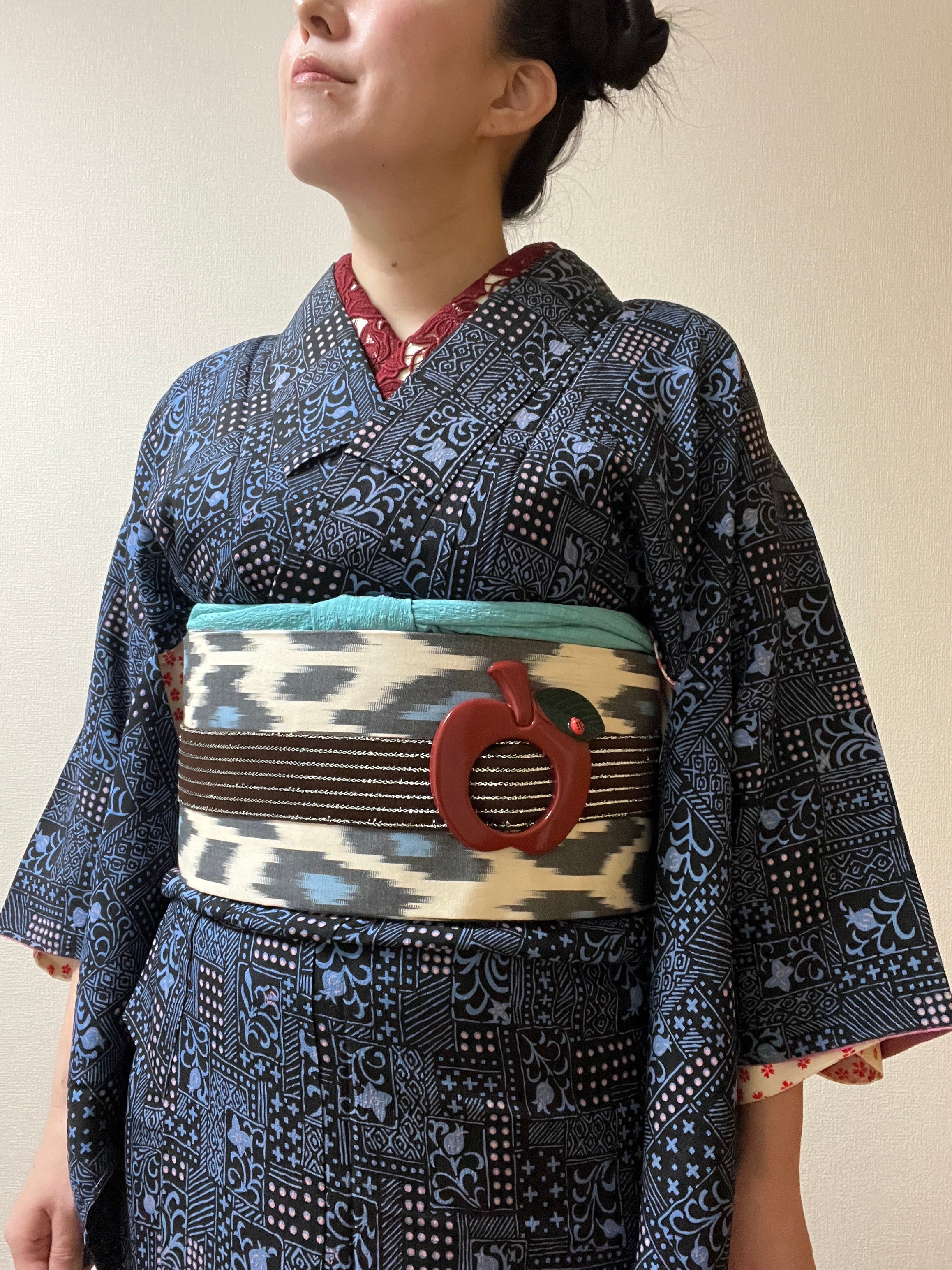専用 【新品】半幅帯 型染め と イカット織 九寸名古屋帯