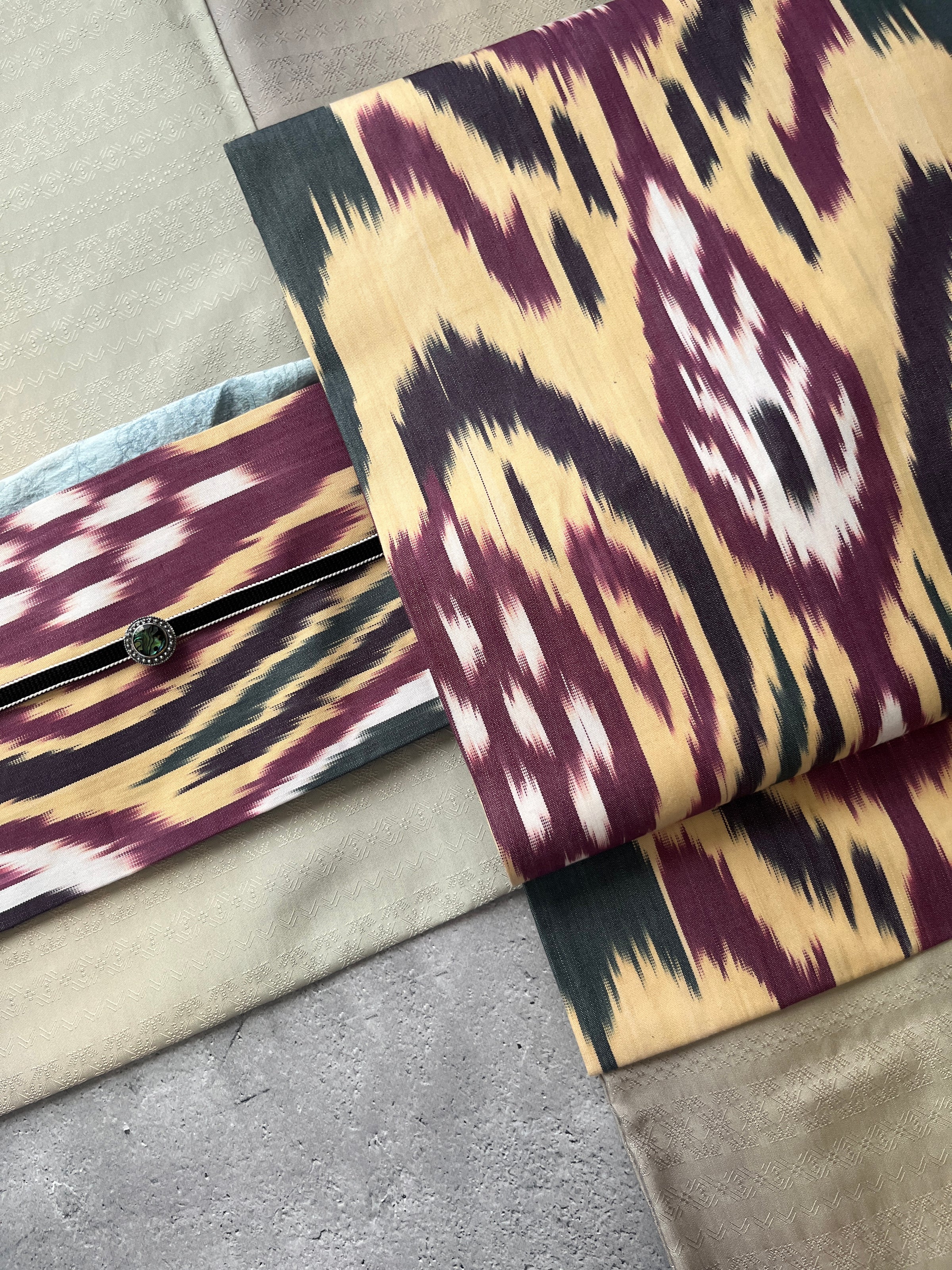 イカット　名古屋帯　ウズベキスタン UZBEK CRAFT　アドラス織　吉田羊 イカット 名古屋帯 ウズベキスタン UZBEK CRAFT アドラス織 吉田
